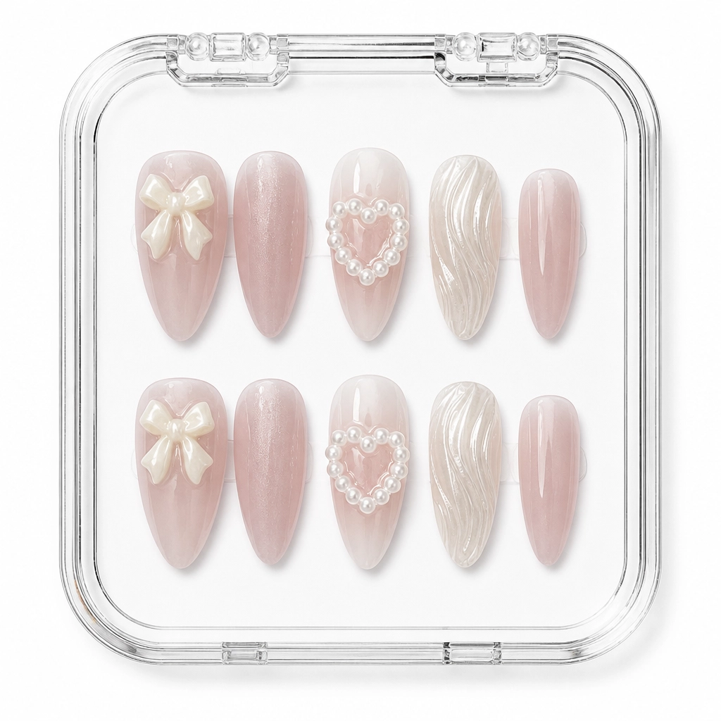 Press-on Nails Wholesale $11.90 Pearl Romance by Yabe Vietnam