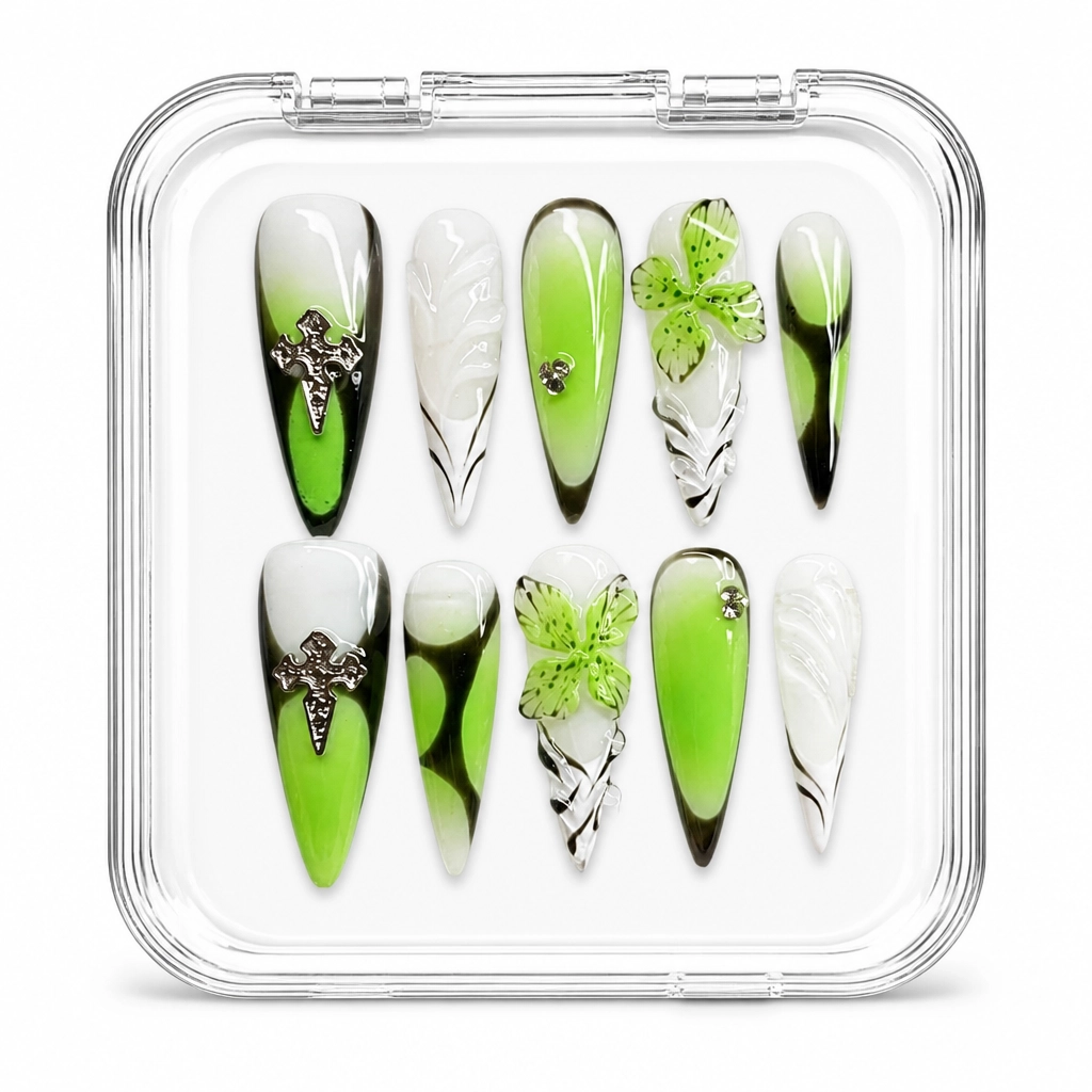 Press-on Nails Wholesale $11.90 Gothic Lime Elegance by Yabe Vietnam