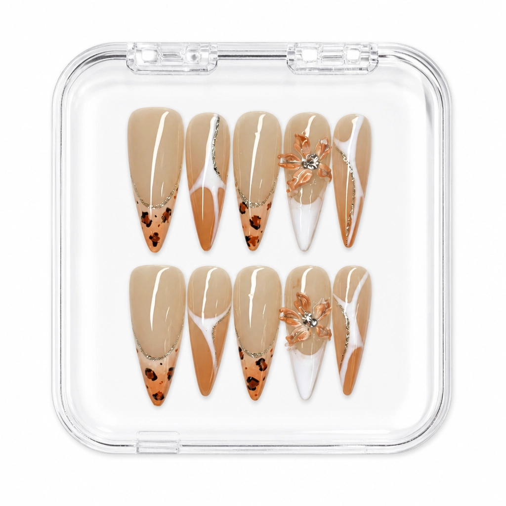 Press-on Nails Wholesale $11.90 Leopard Bloom by Yabe Vietnam