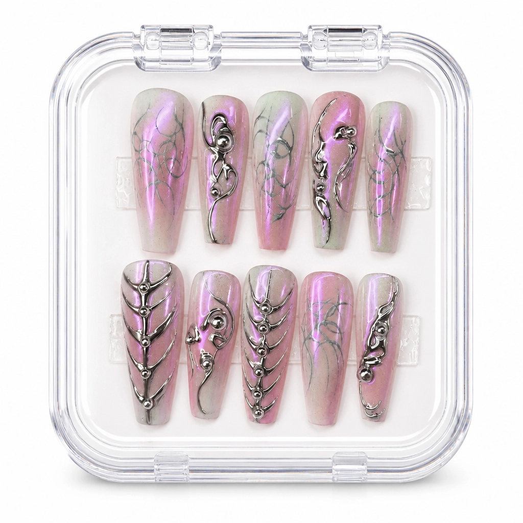 Press-on Nails Wholesale $11.90 Aurora Cyber Chrome by Yabe Vietnam