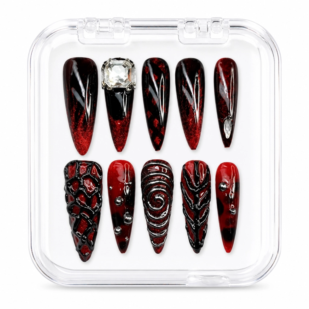 Press-on Nails Wholesale $11.90 Crimson Gothic Dream by Yabe Vietnam