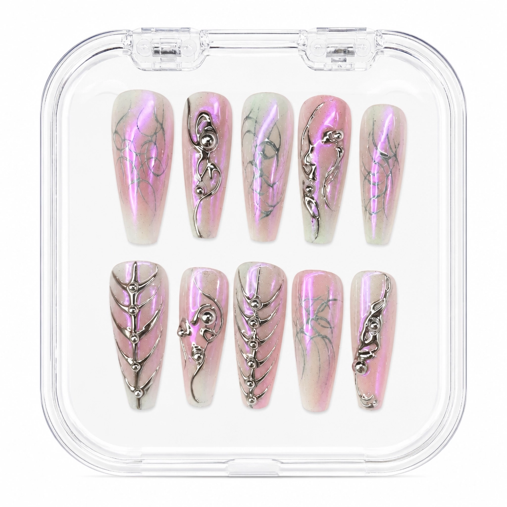Press-on Nails Wholesale $11.90 Cyber Metallic Aura by Yabe Vietnam