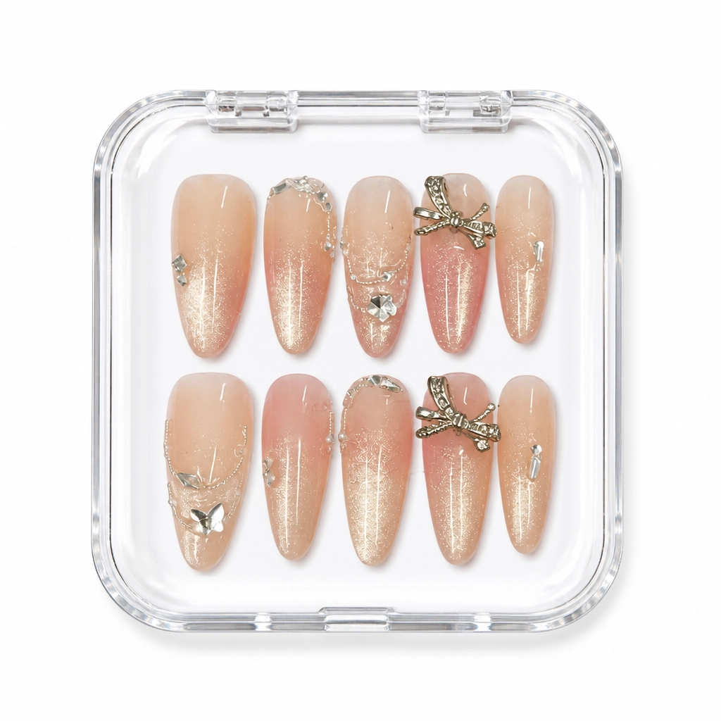 Press-on Nails Wholesale $11.90 Glazed Bow Dreams by Yabe Vietnam