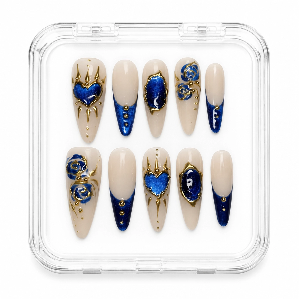 Press-on Nails Wholesale $11.90 Royal Sapphire Elegance by Yabe Vietnam