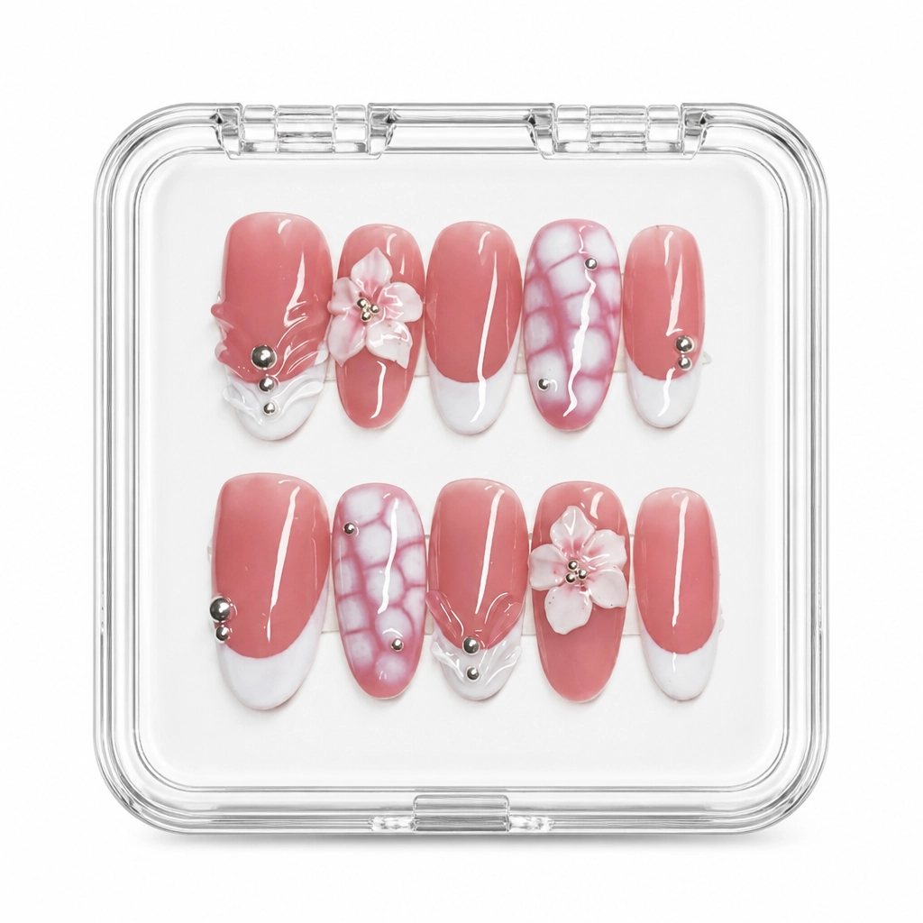 Press-on Nails Wholesale $11.90 Blossom Elegance by Yabe Vietnam