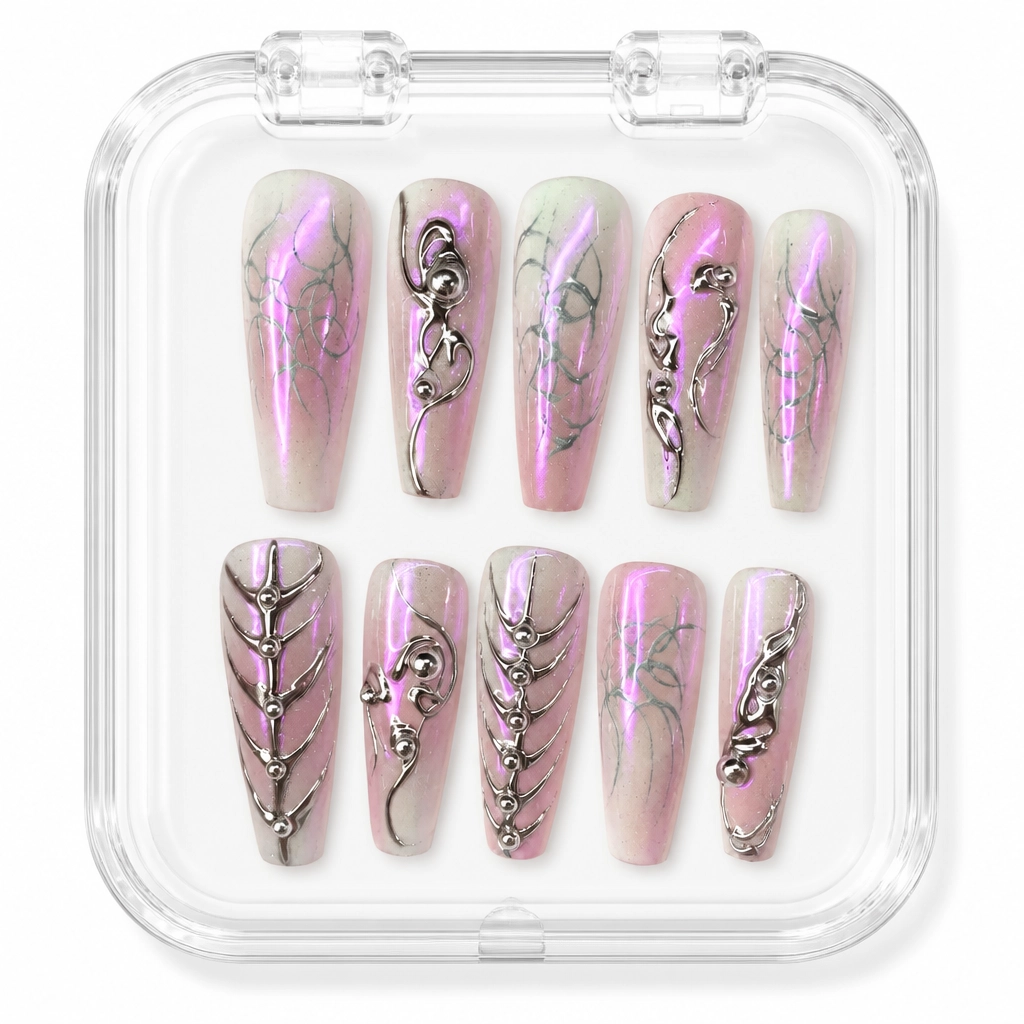 Press-on Nails Wholesale $11.90 Cyber Pink Aura by Yabe Vietnam