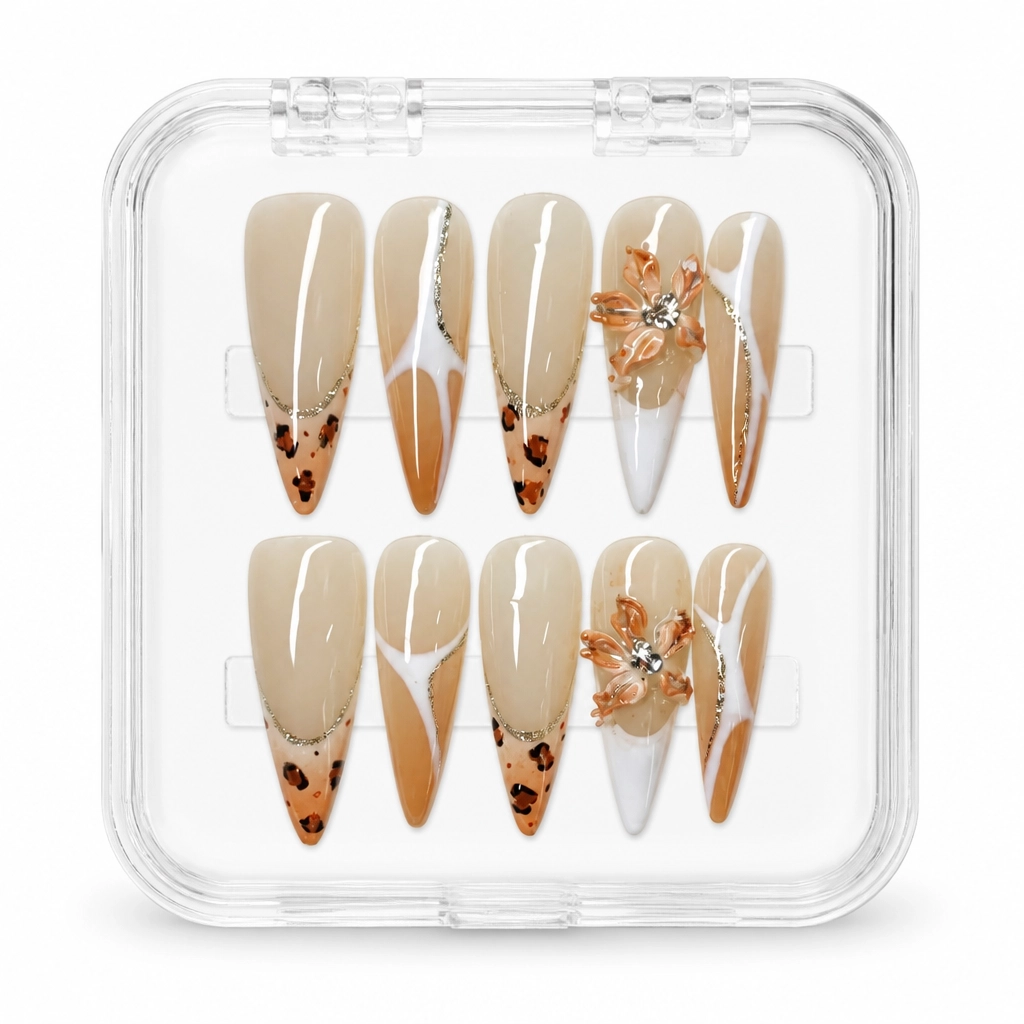 Press-on Nails Wholesale $11.90 Leopard Blossom by Yabe Vietnam