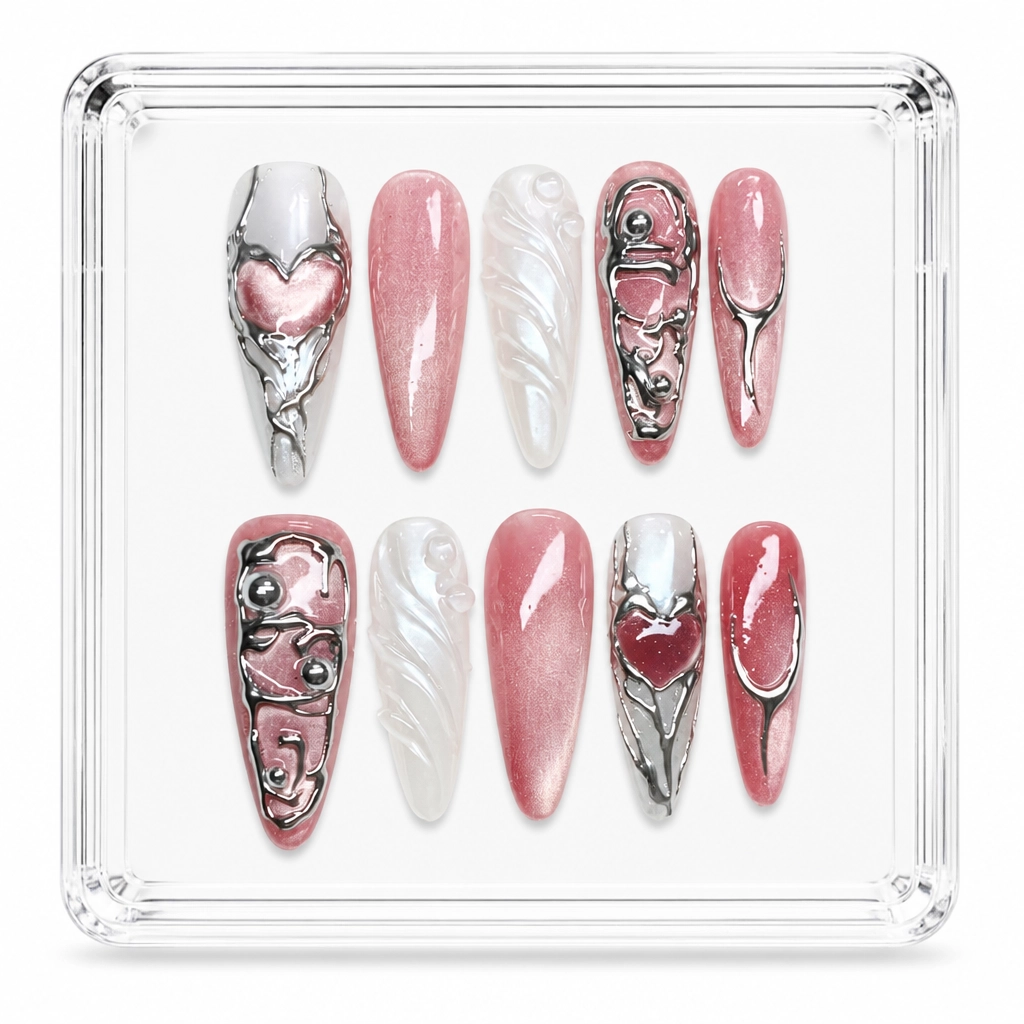 Press-on Nails Wholesale $11.90 Cyber Rose Glow by Yabe Vietnam