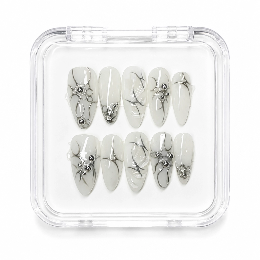 Press-on Nails Wholesale $11.90 Cyber Web Almond by Yabe Vietnam
