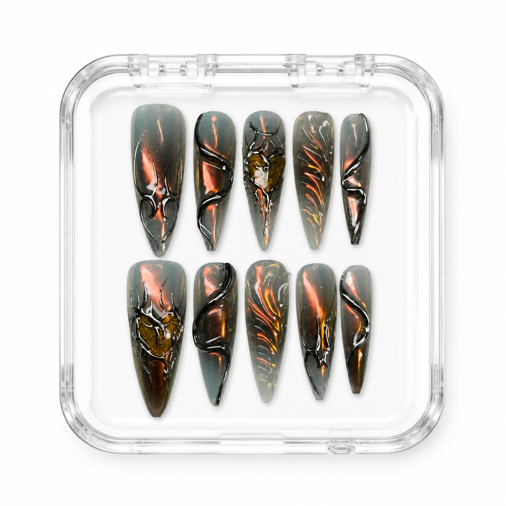 Press-on Nails Wholesale $11.90 Cyber Lava by Yabe Vietnam