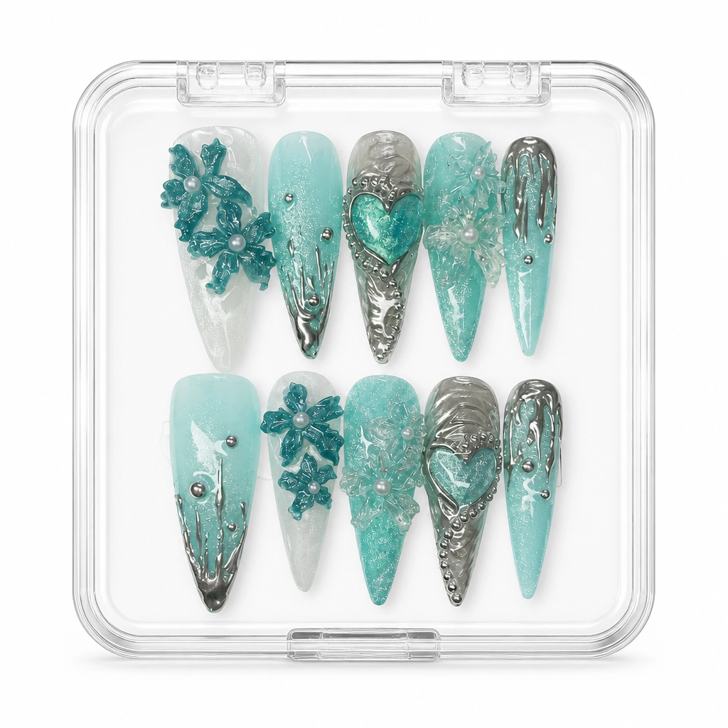 Press-on Nails Wholesale $11.90 Ocean Siren Fantasy by Yabe Vietnam