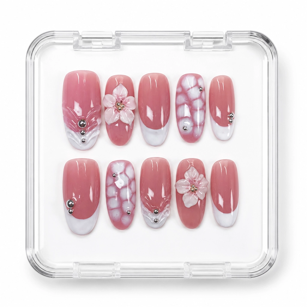 Press-on Nails Wholesale $11.90 Blushing Blossom by Yabe Vietnam