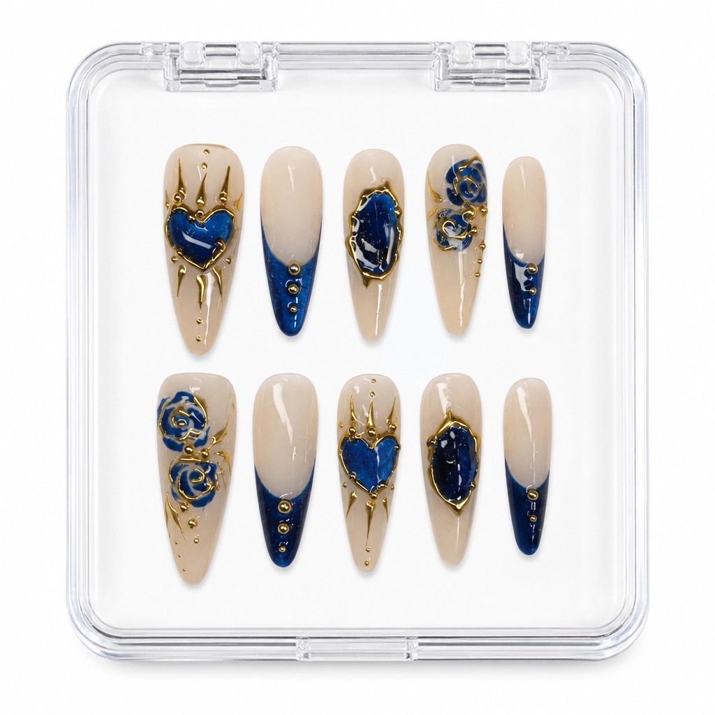 Press-on Nails Wholesale $11.90 Cobalt Heartbeat by Yabe Vietnam