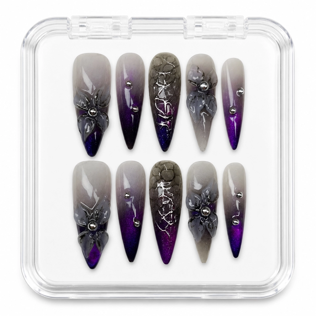 Press-on Nails Wholesale $11.90 Midnight Dahlia Noir by Yabe Vietnam
