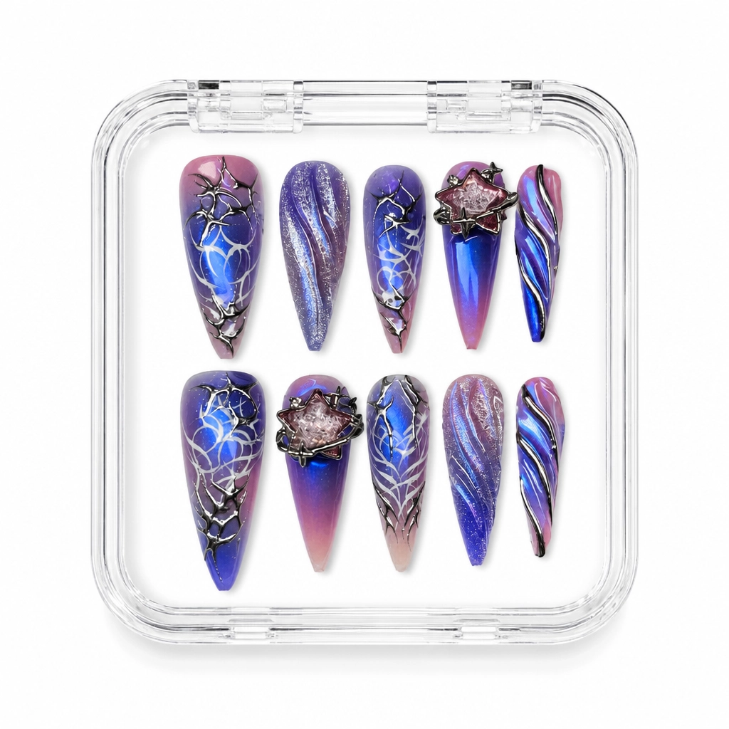 Press-on Nails Wholesale $11.90 Cosmic Starburst by Yabe Vietnam