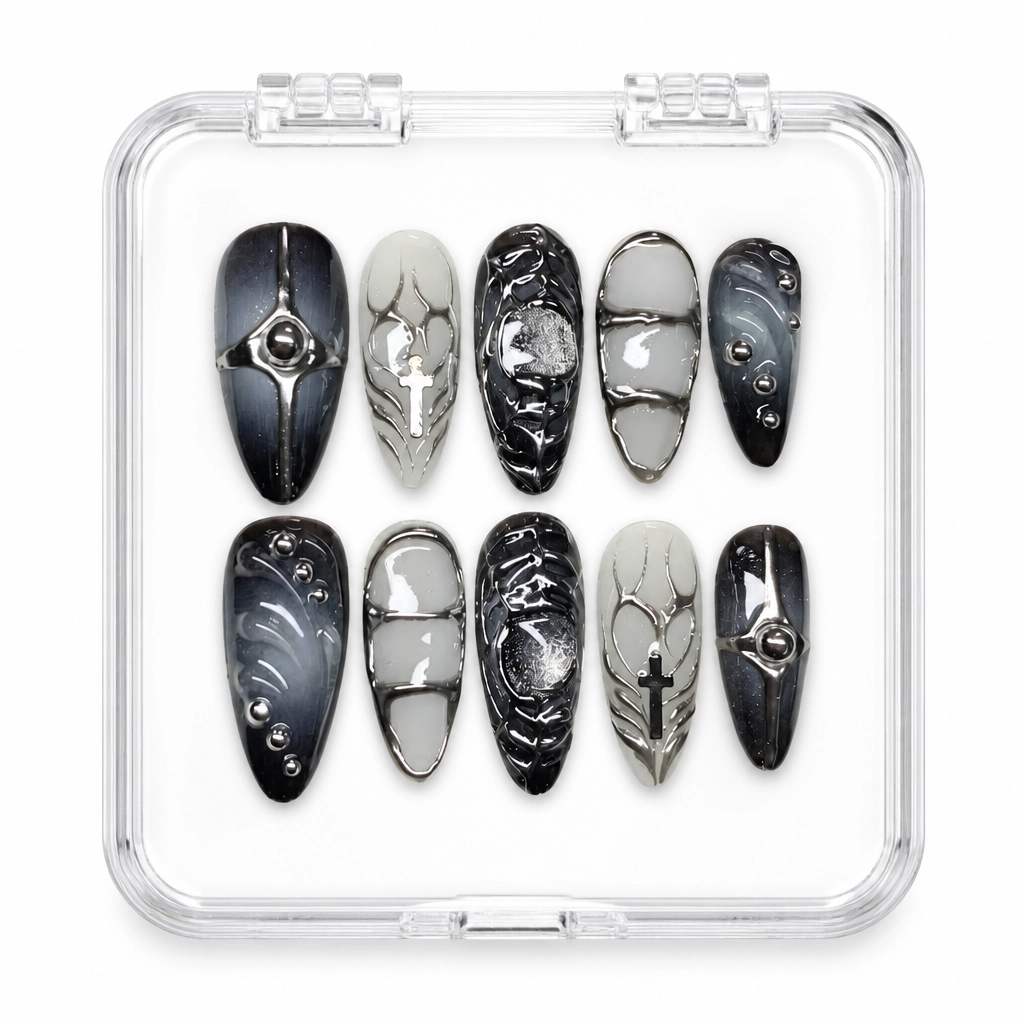 Press-on Nails Wholesale $11.90 Cyber Goth Chrome by Yabe Vietnam