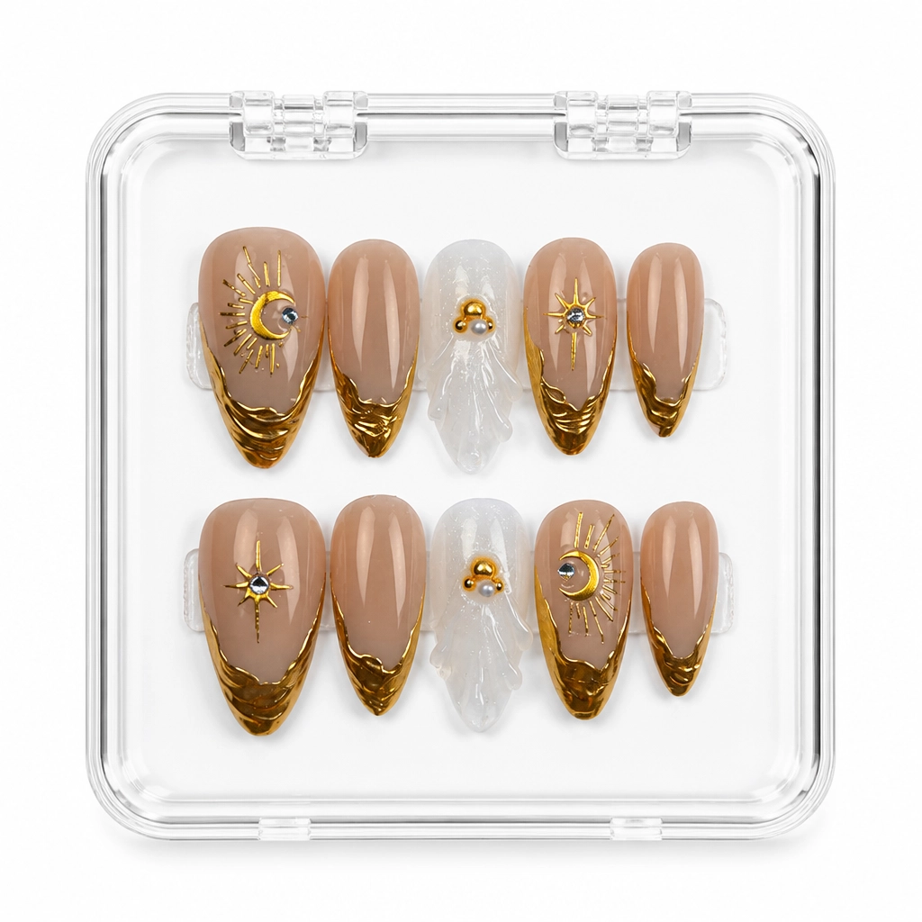 Press-on Nails Wholesale $11.90 Golden Celestial Dream by Yabe Vietnam