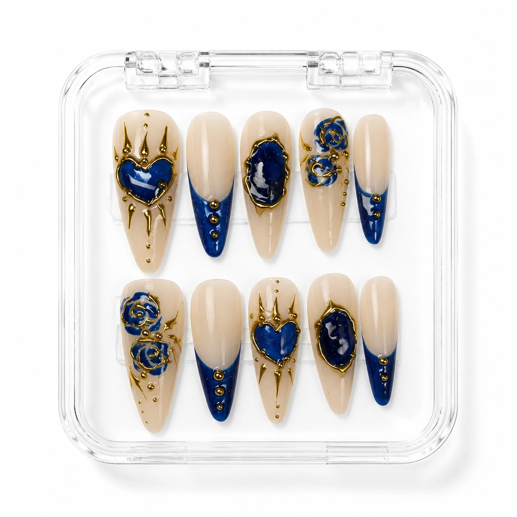Press-on Nails Wholesale $11.90 Sapphire Bloom by Yabe Vietnam