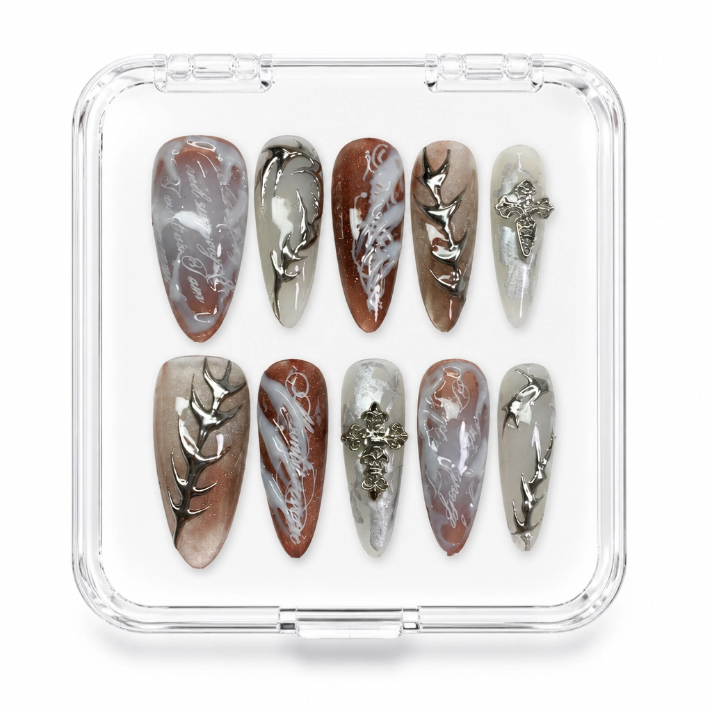 Press-on Nails Wholesale $11.90 Gilded Elegance by Yabe Vietnam