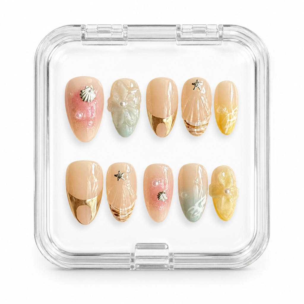 Press-on Nails Wholesale $11.90 Ocean Elegance by Yabe Vietnam