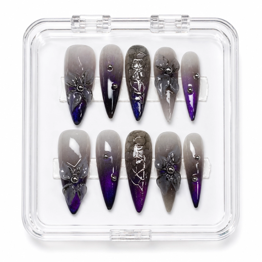 Press-on Nails Wholesale $11.90 Velvet Poison Bloom by Yabe Vietnam