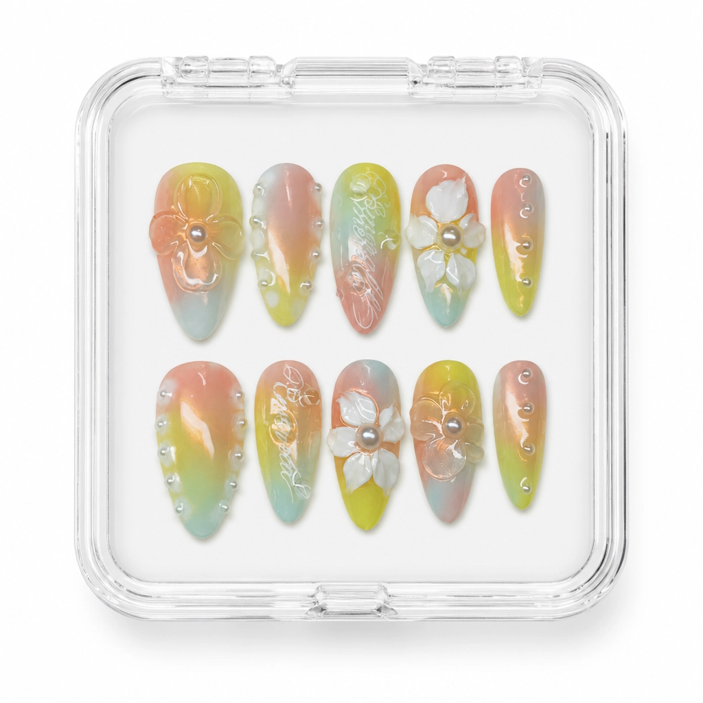 Press-on Nails Wholesale $11.90 Pastel Pearl Meadow by Yabe Vietnam