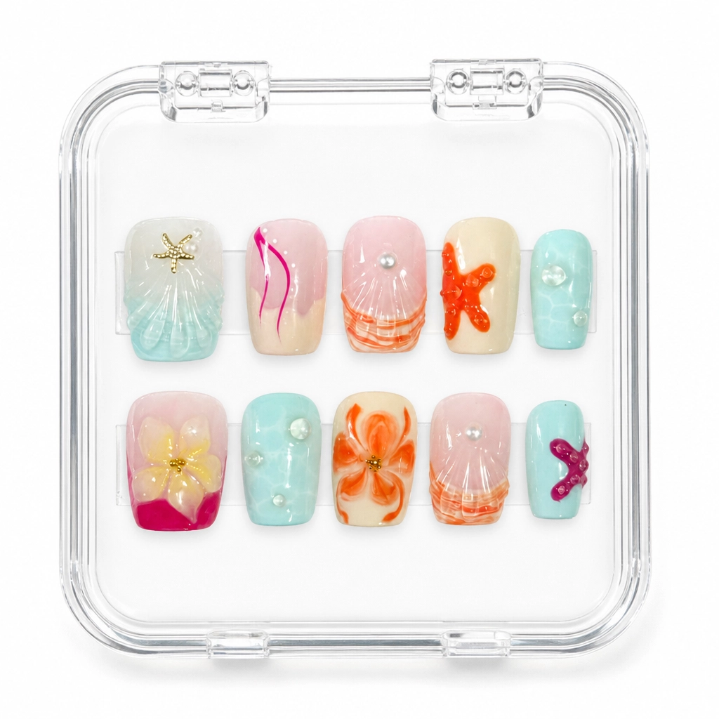 Press-on Nails Wholesale $11.90 Tropical Ocean Bliss by Yabe Vietnam