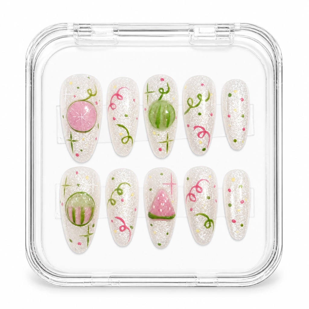 Press-on Nails Wholesale $11.90 Watermelon Fizz by Yabe Vietnam