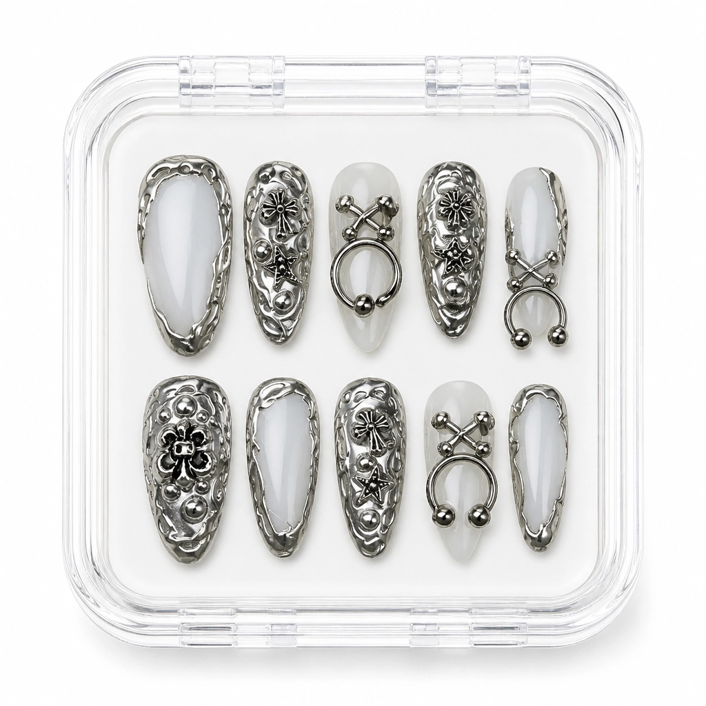 Press-on Nails Wholesale $11.90 Gothic Chrome Glam by Yabe Vietnam