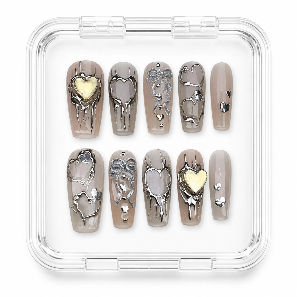 Press-on Nails Wholesale $11.90 Gilded Heart Eclipse by Yabe Vietnam