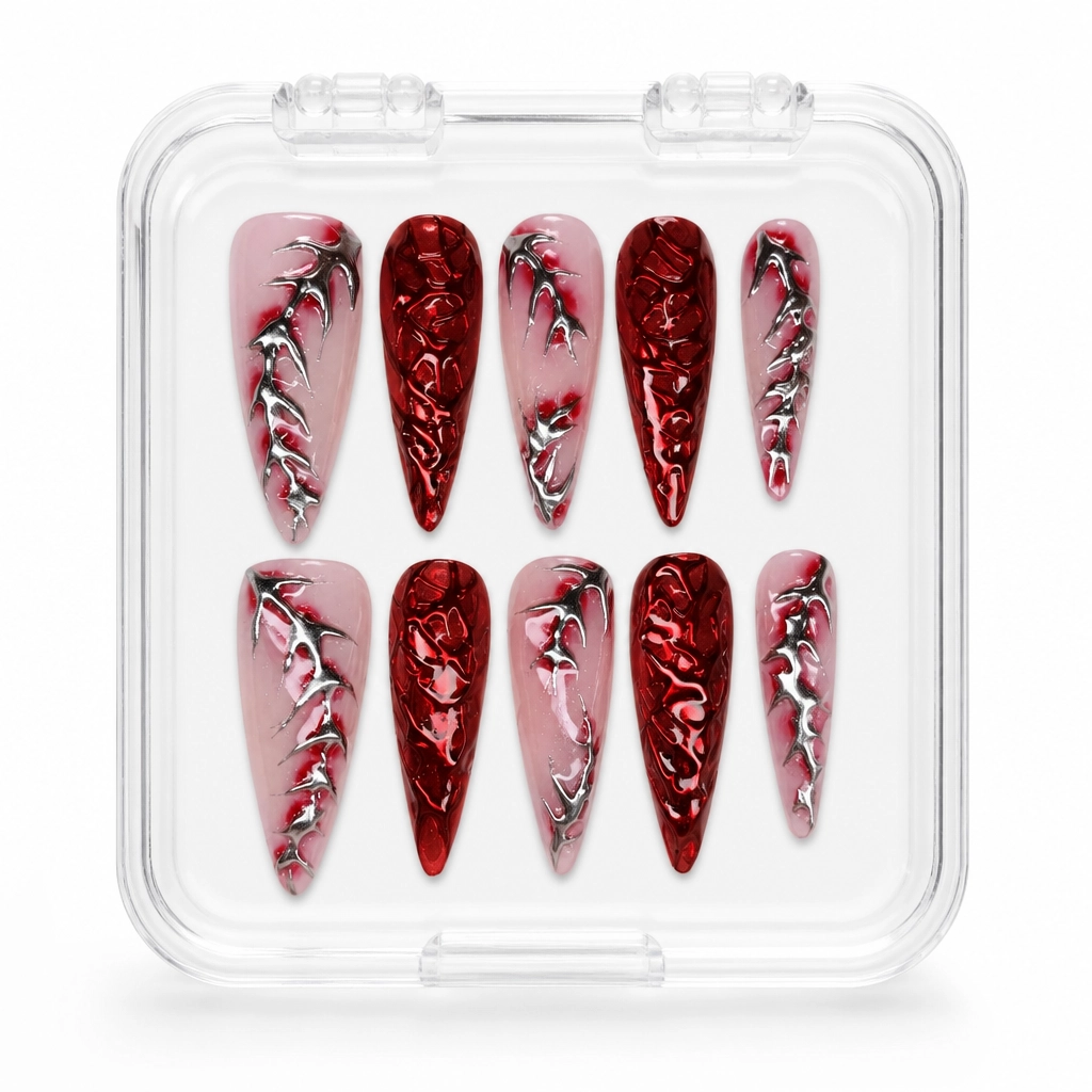 Press-on Nails Wholesale $11.90 Crimson Thorn by Yabe Vietnam