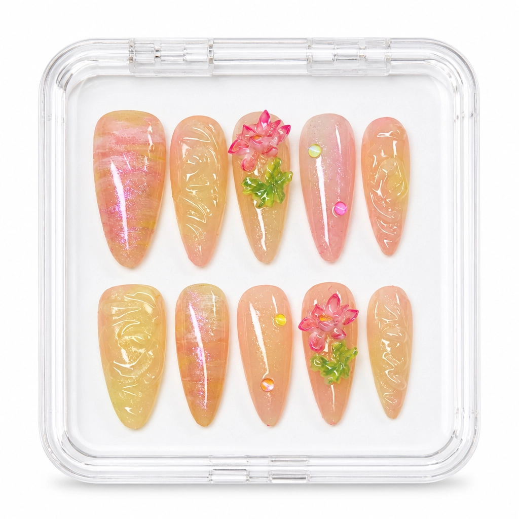 Press-on Nails Wholesale $11.90 Ethereal Lotus by Yabe Vietnam