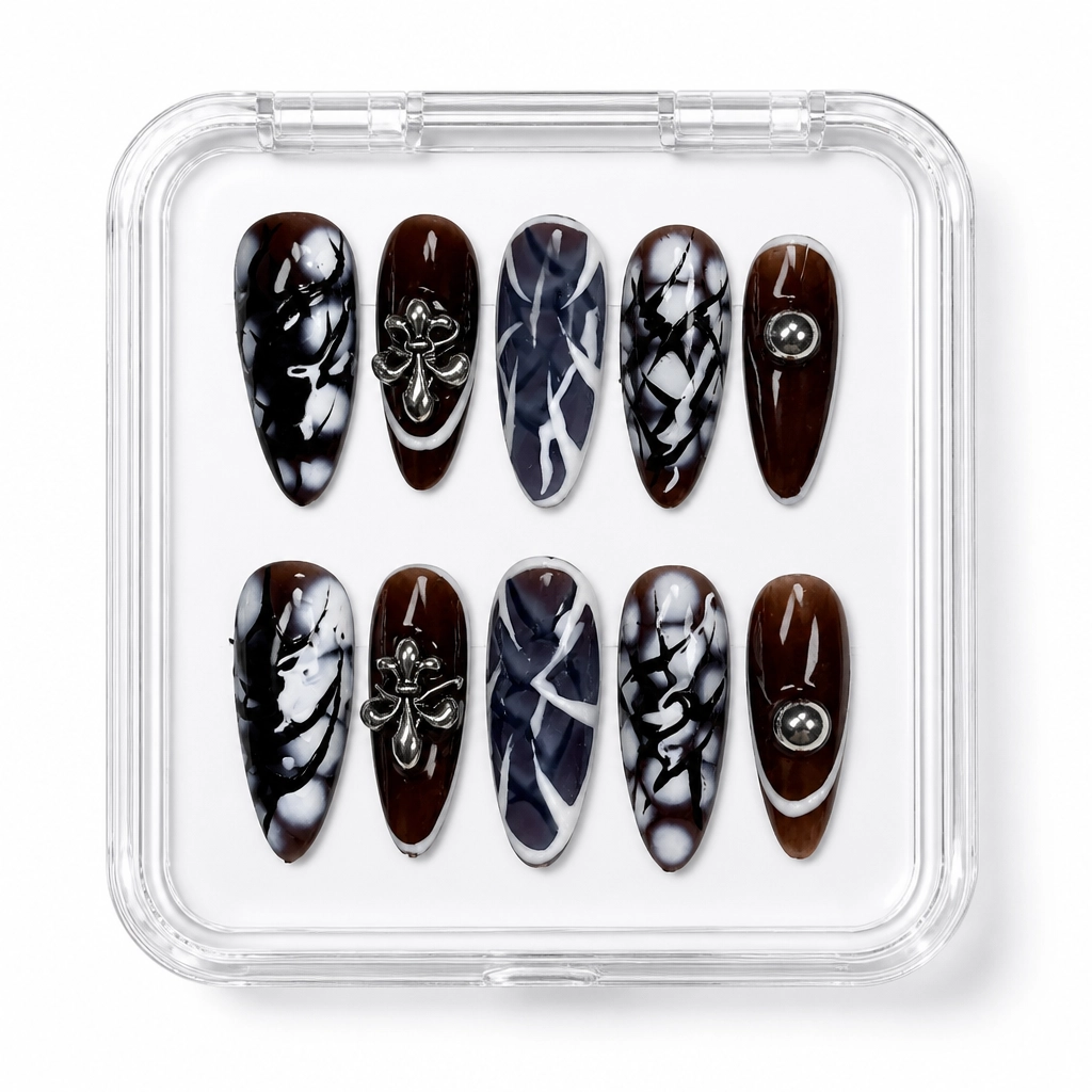 Press-on Nails Wholesale $11.90 Gothic Marble Eclipse by Yabe Vietnam