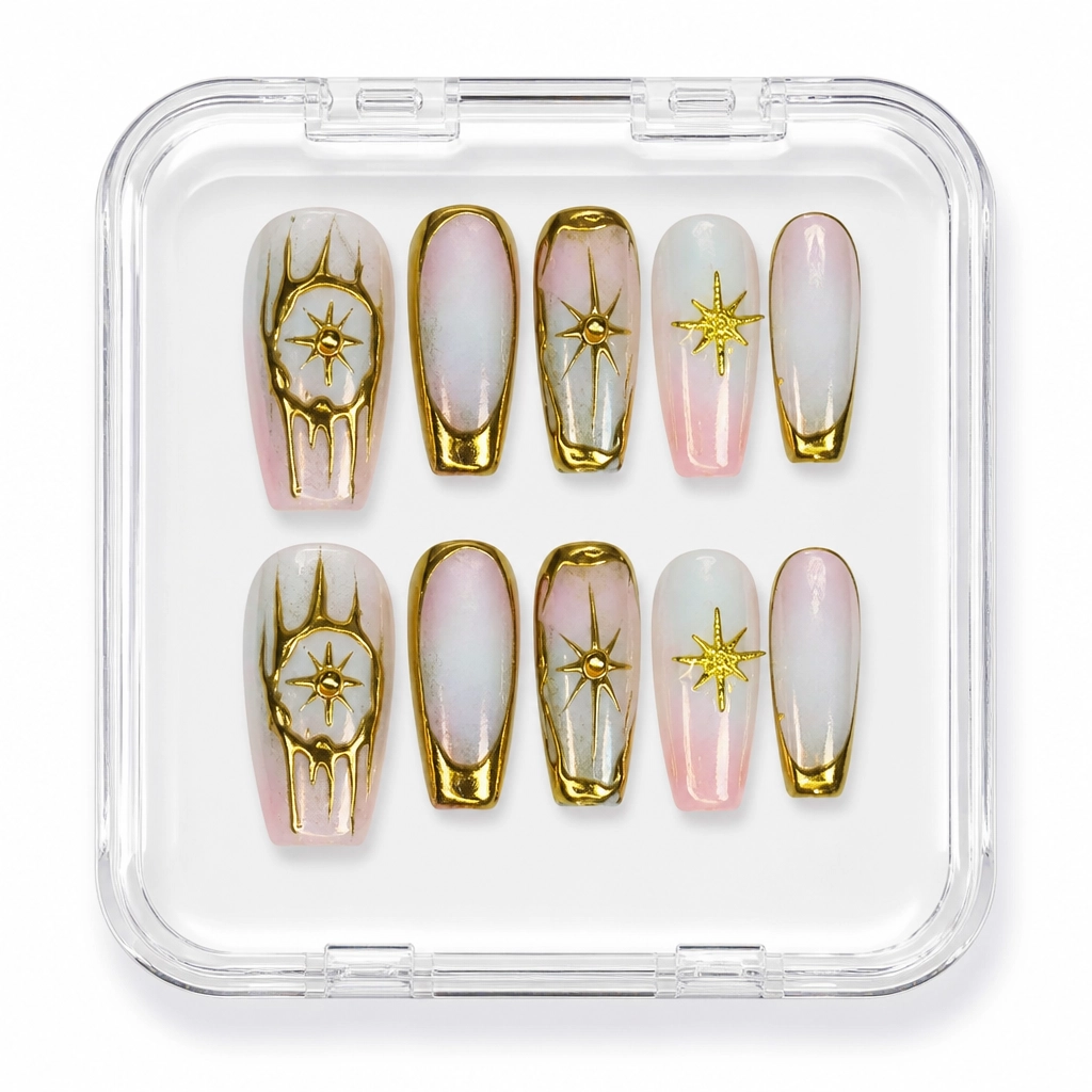 Press-on Nails Wholesale $11.90 Celestial Gilded Aura by Yabe Vietnam
