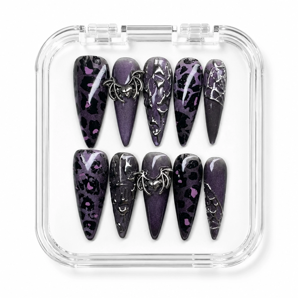 Press-on Nails Wholesale $11.90 Bat Velvet Charm by Yabe Vietnam