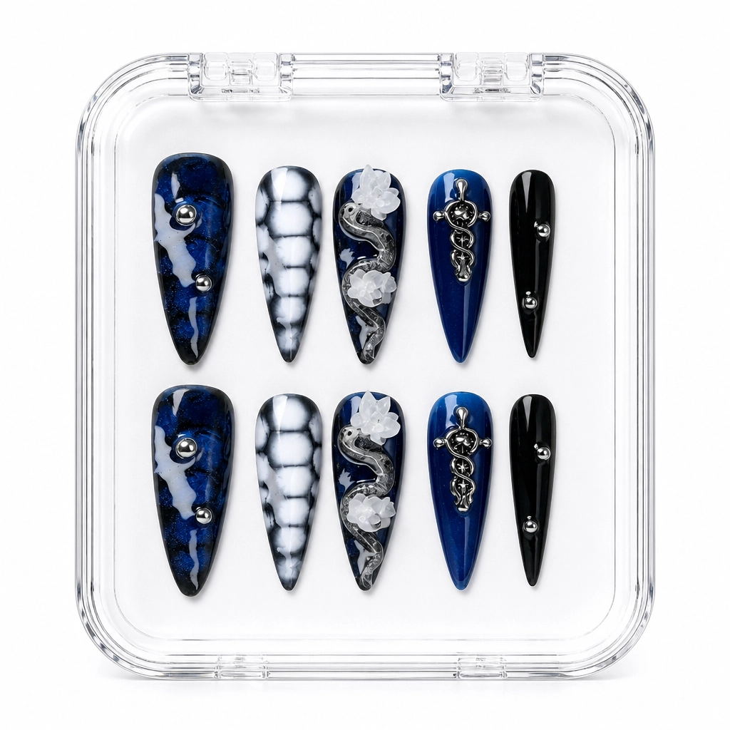 Press-on Nails Wholesale $11.90 Midnight Serpentine by Yabe Vietnam