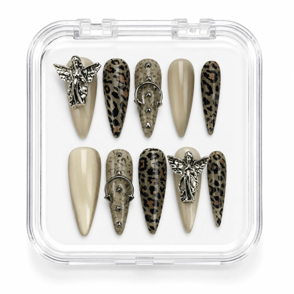 Press-on Nails Wholesale $11.90 Leopard Angel by Yabe Vietnam