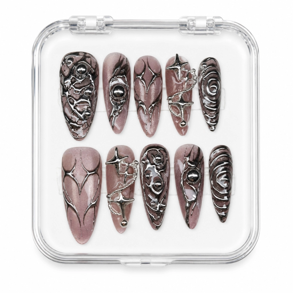 Press-on Nails Wholesale $11.90 Gothic Ink Whisper by Yabe Vietnam