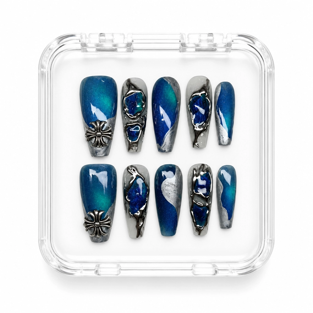 Press-on Nails Wholesale $11.90 Amber Gold Blossom by Yabe Vietnam
