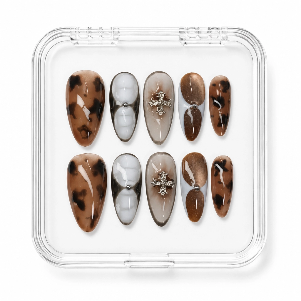 Press-on Nails Wholesale $11.90 Amber Cross Charm by Yabe Vietnam