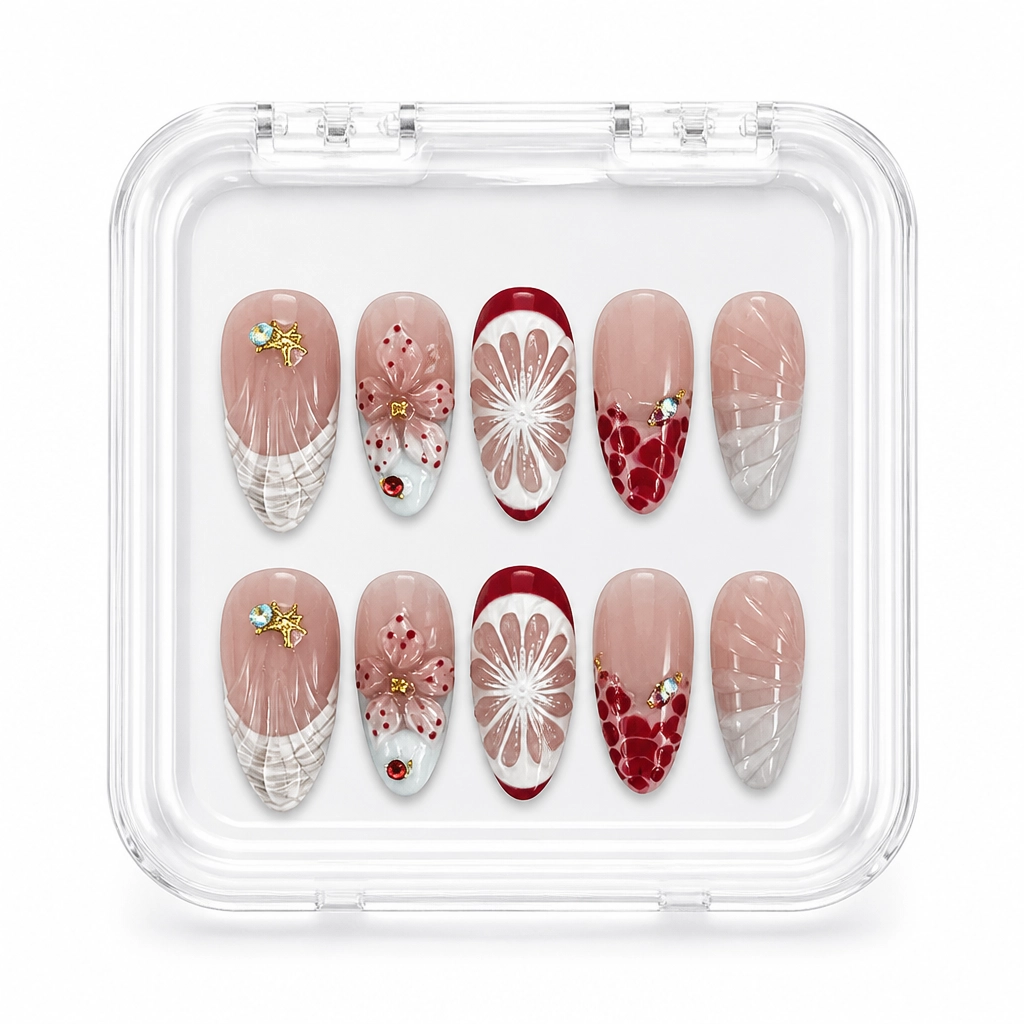Press-on Nails Wholesale $11.90 Scarlet Lagoon by Yabe Vietnam