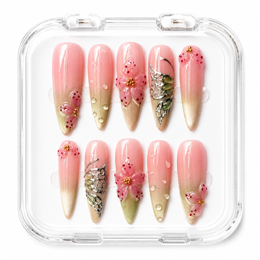 Press-on Nails Wholesale $11.90 Gilded Orchid Dew by Yabe Vietnam