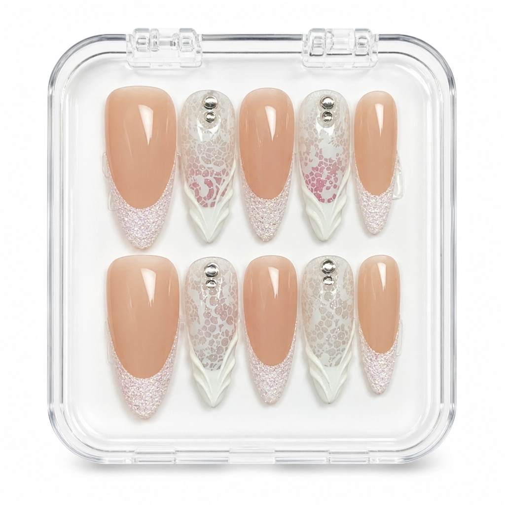 Press-on Nails Wholesale $11.90 Lace Elegance by Yabe Vietnam