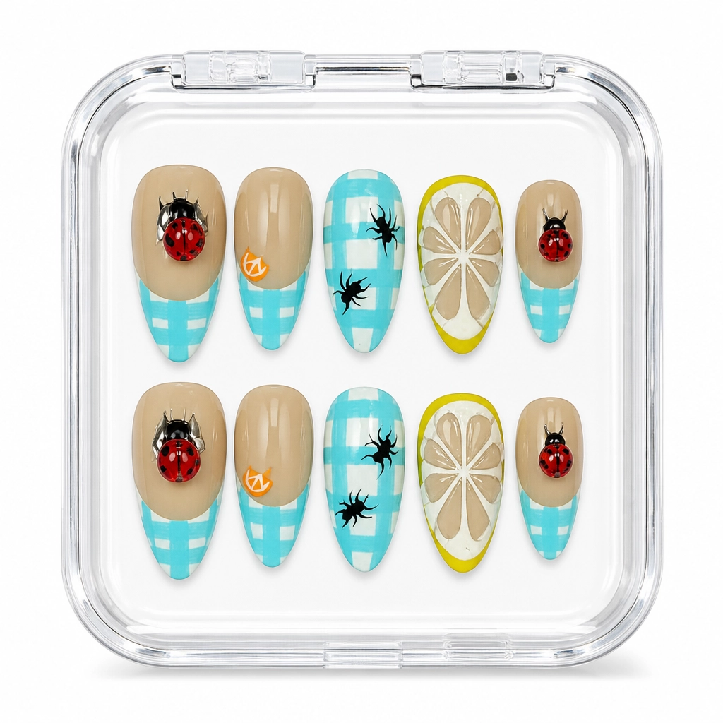 Press-on Nails Wholesale $11.90 Picnic Charm by Yabe Vietnam