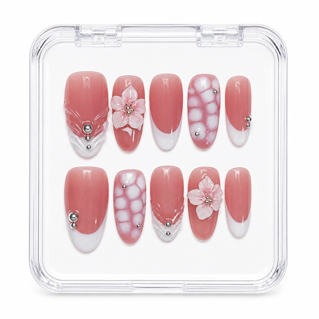 Press-on Nails Wholesale $11.90 Blushing Blossom by Yabe Vietnam