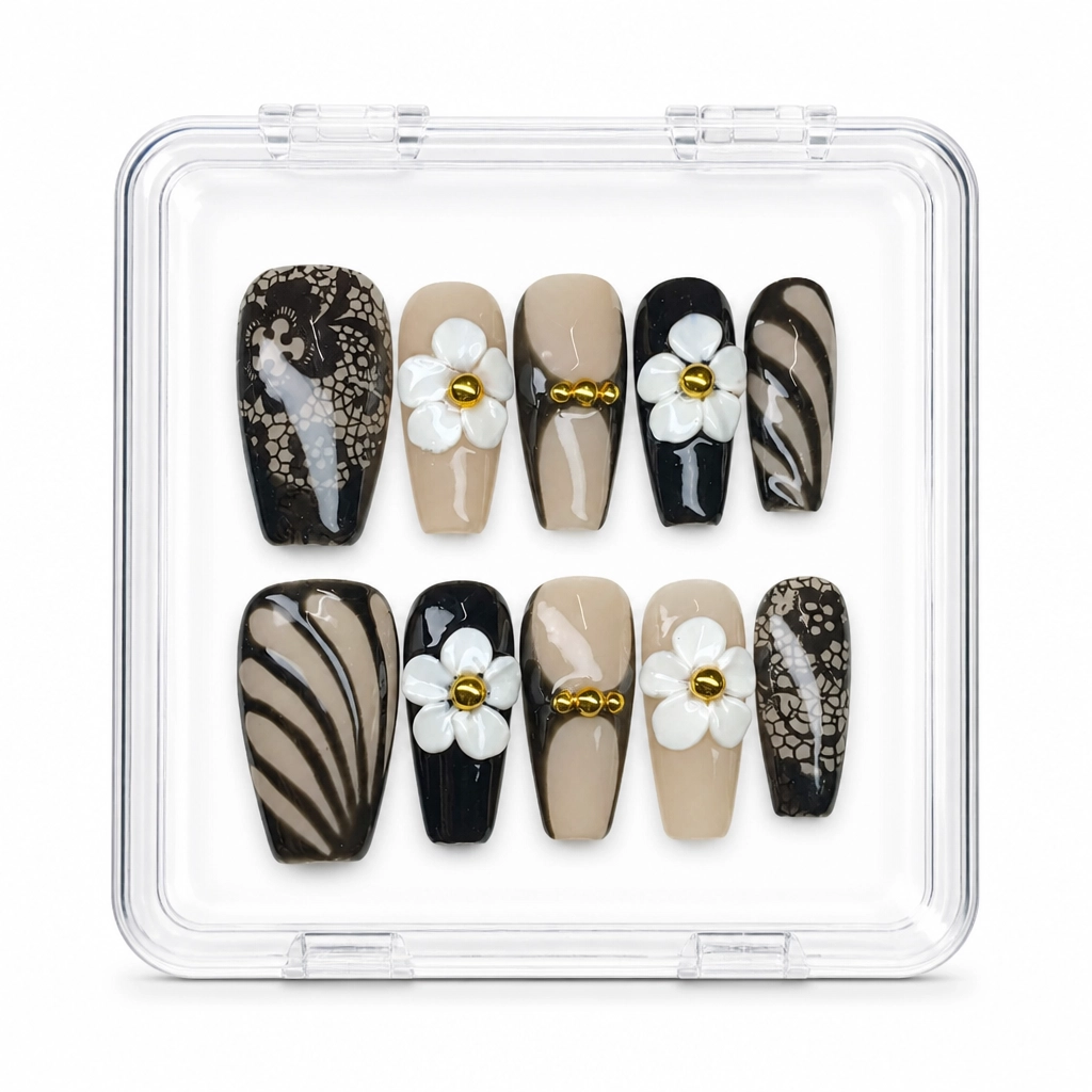 Press-on Nails Wholesale $11.90 Lace Blossom by Yabe Vietnam
