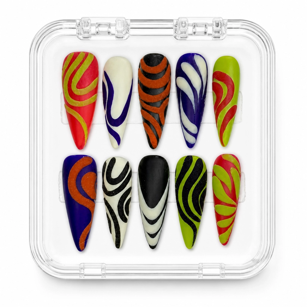 Press-on Nails Wholesale $11.90 Neon Groove by Yabe Vietnam