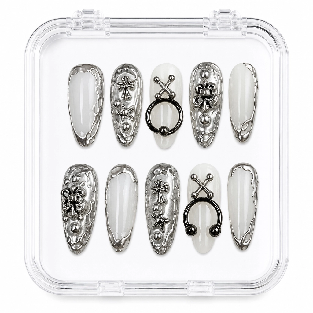 Press-on Nails Wholesale $11.90 Cyber Chrome Dreams by Yabe Vietnam