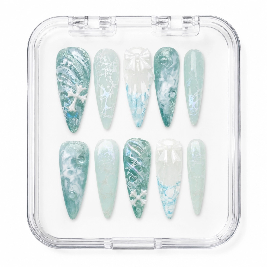 Press-on Nails Wholesale $11.90 Gothic Lace Charm by Yabe Vietnam