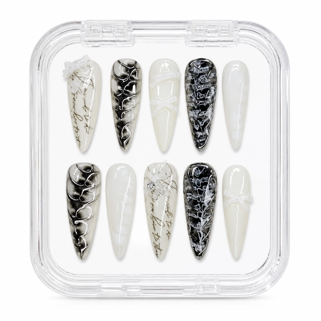 Press-on Nails Wholesale $11.90 Onyx Elegance by Yabe Vietnam